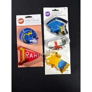Wilton Cookie Cutter Metal Sets Graduation Football Celebration Baking Deserts